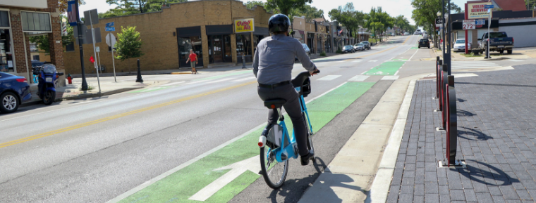 Biker in Bike Lane