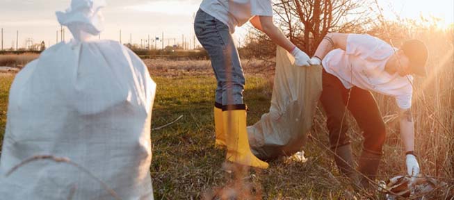 person collecting garbage